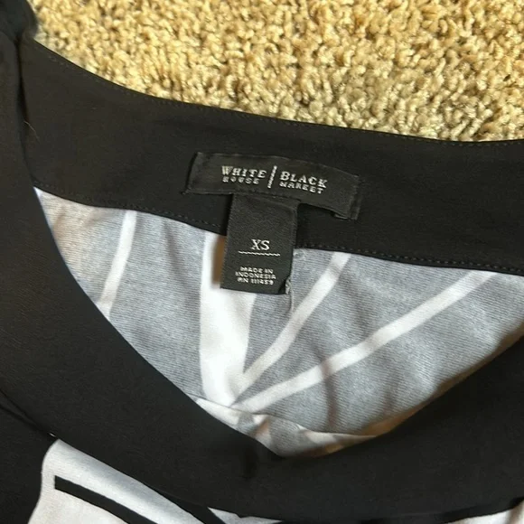 WHBM black & white 3/4 sleeve dress. Sz XS. Cute dress! - Picture 4 of 6